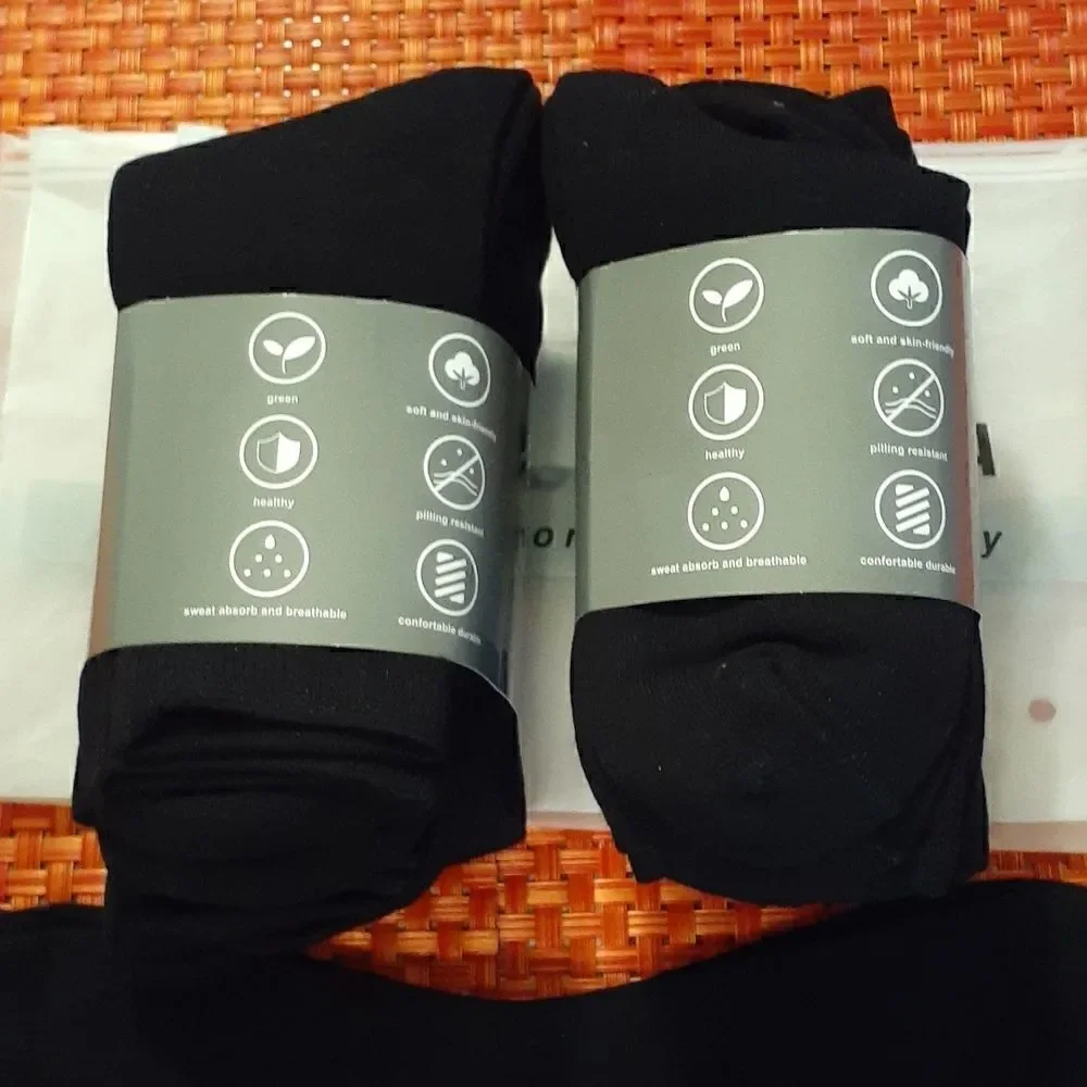 10 Pairs Unisex Cotton Black Crew Socks New In Package